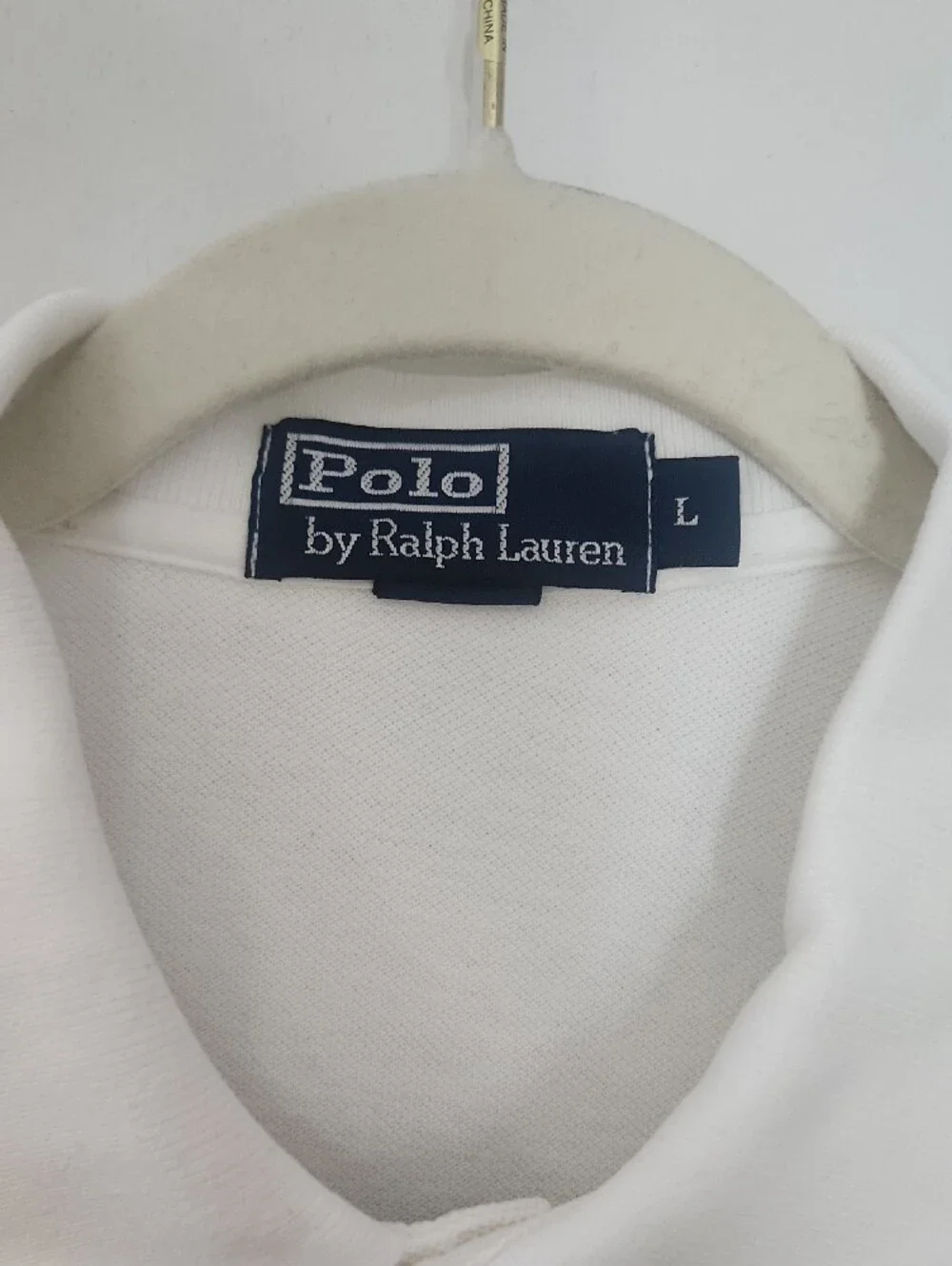 Polo by Ralph Lauren White Polo with Navy USA & Flag Embroidery